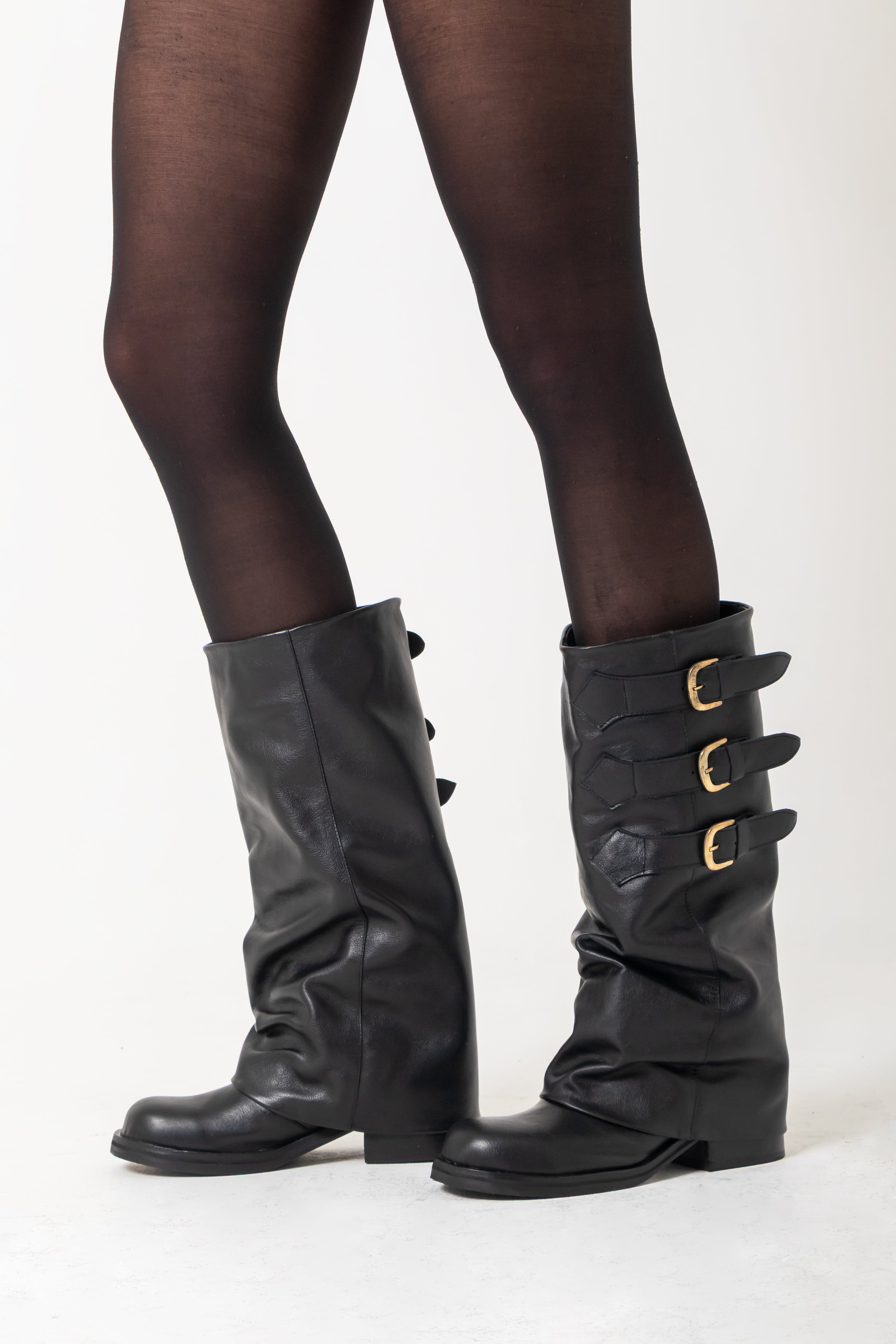Botas Bronx Negra Cuero