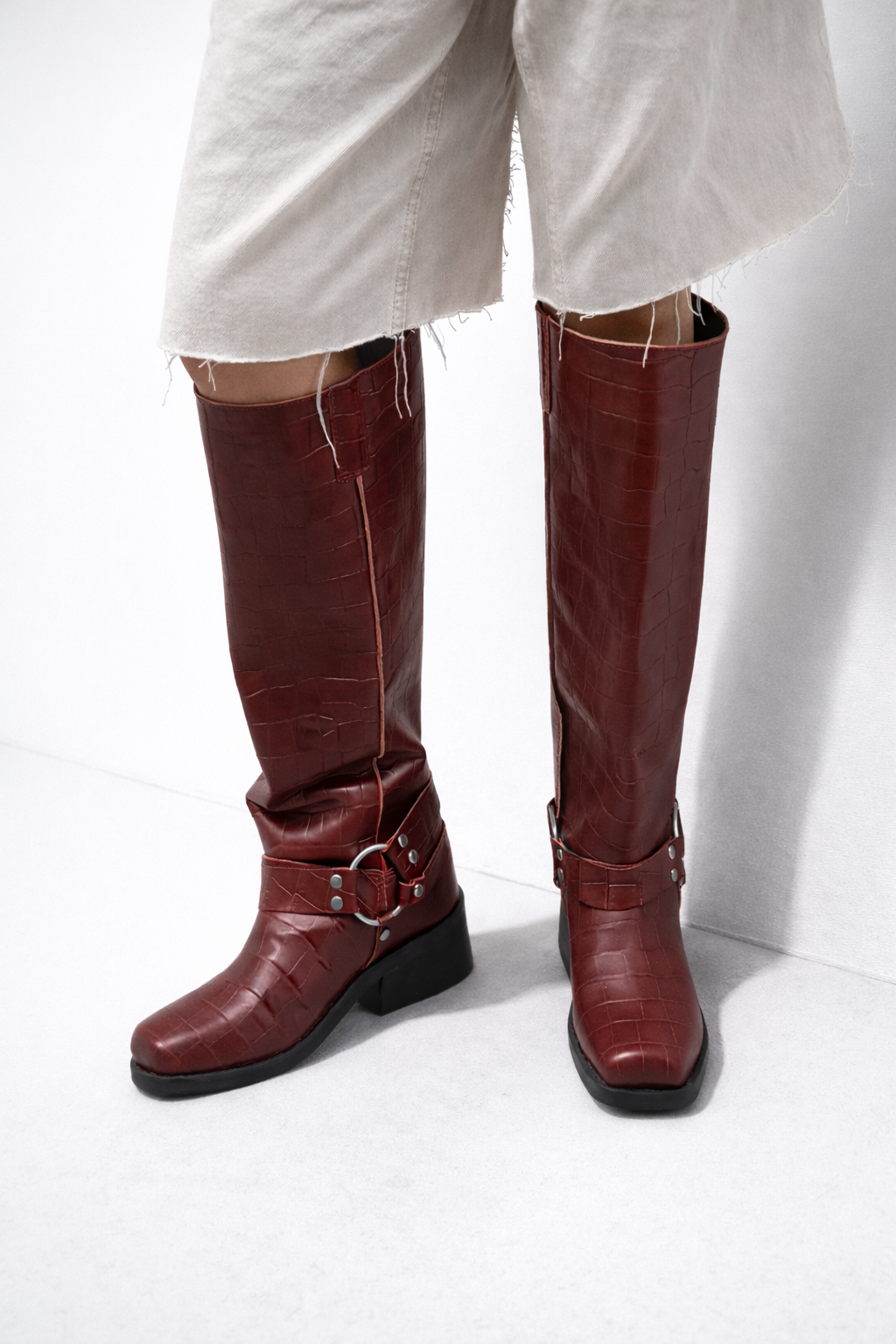 Botas Agoura Rojas Cuero