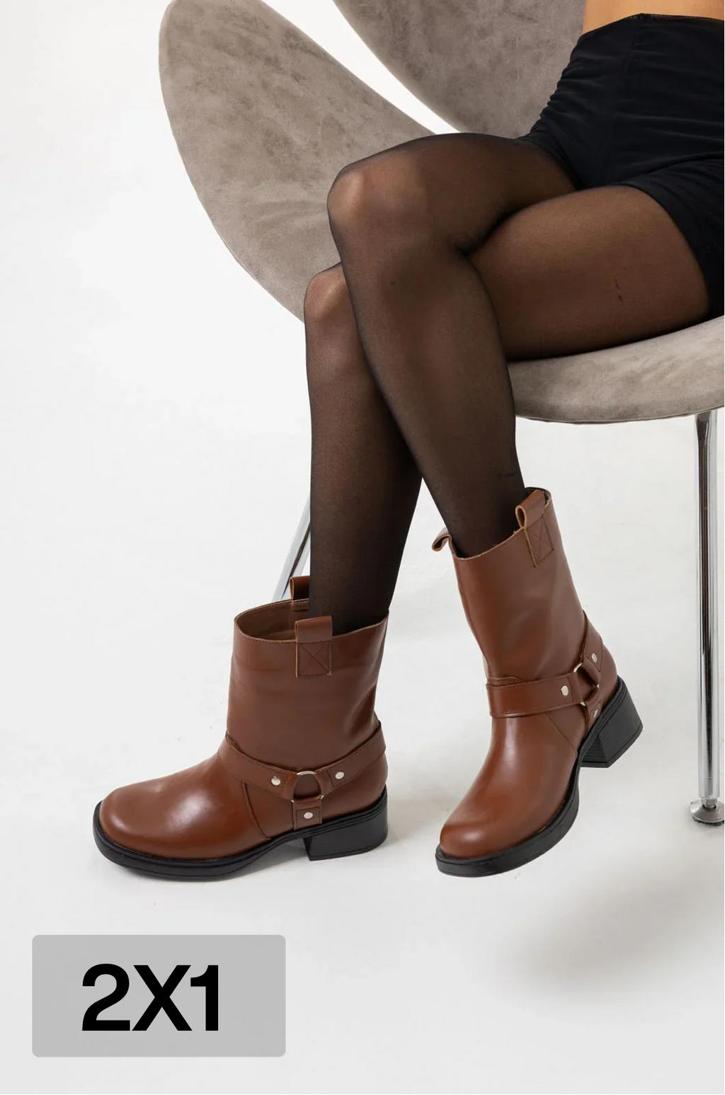 Botas Lena Chocolate Cuero (2x1)