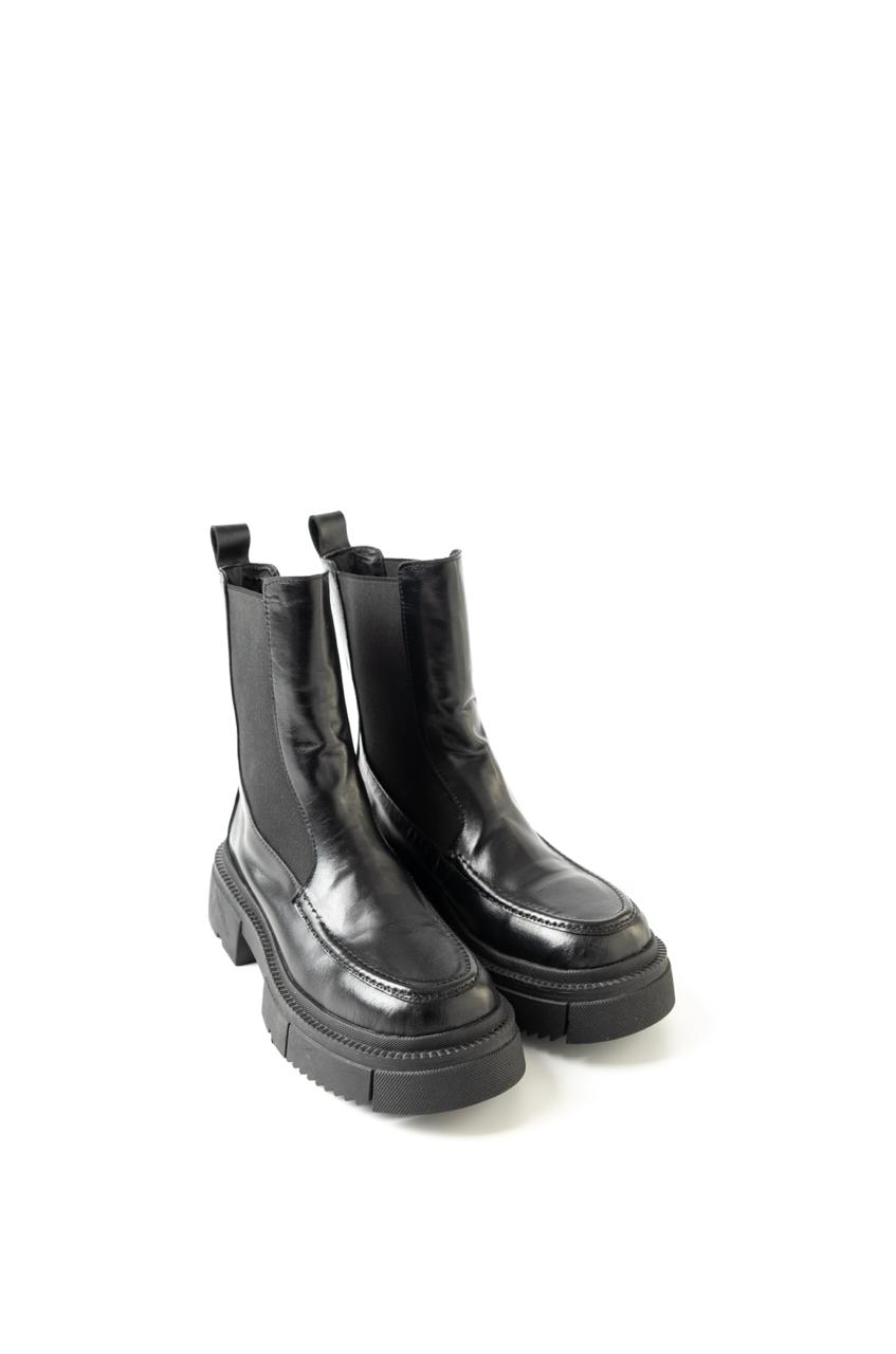 Borcegos Pit Negros Cuero